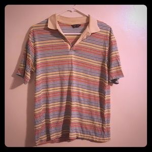 Large striped polo shirt